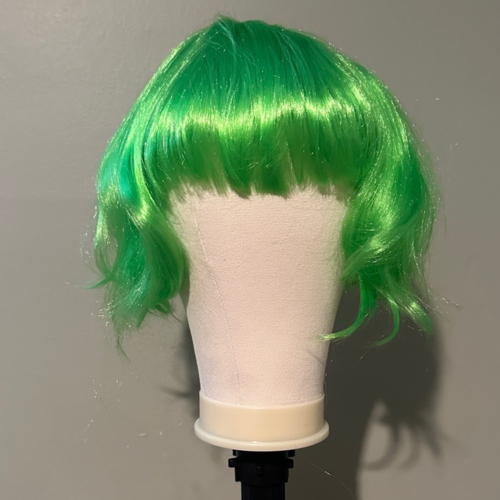St Patrick’s Day Bright Green Short Bob Wig with Bangs - Synthetic Wig